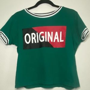 Green XL on fire T-shirt